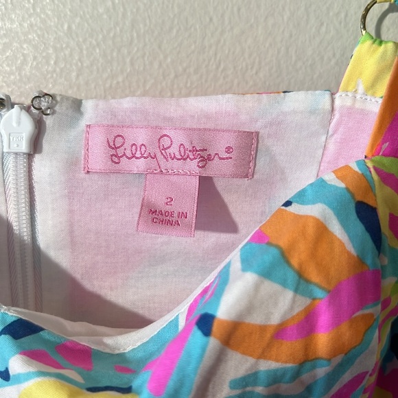 Lilly Pulitzer Dress Christine Besame Mucho‎ Women 2 smocked Poplin fit & flare - Picture 14 of 15